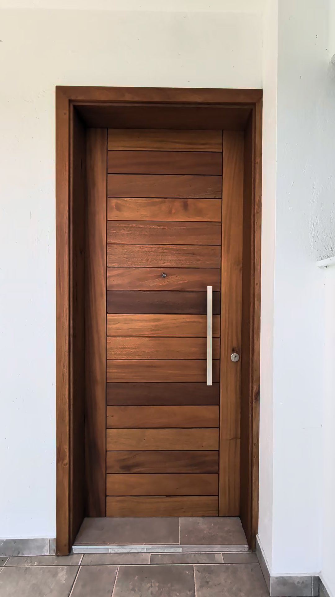 Solid hardwood front door